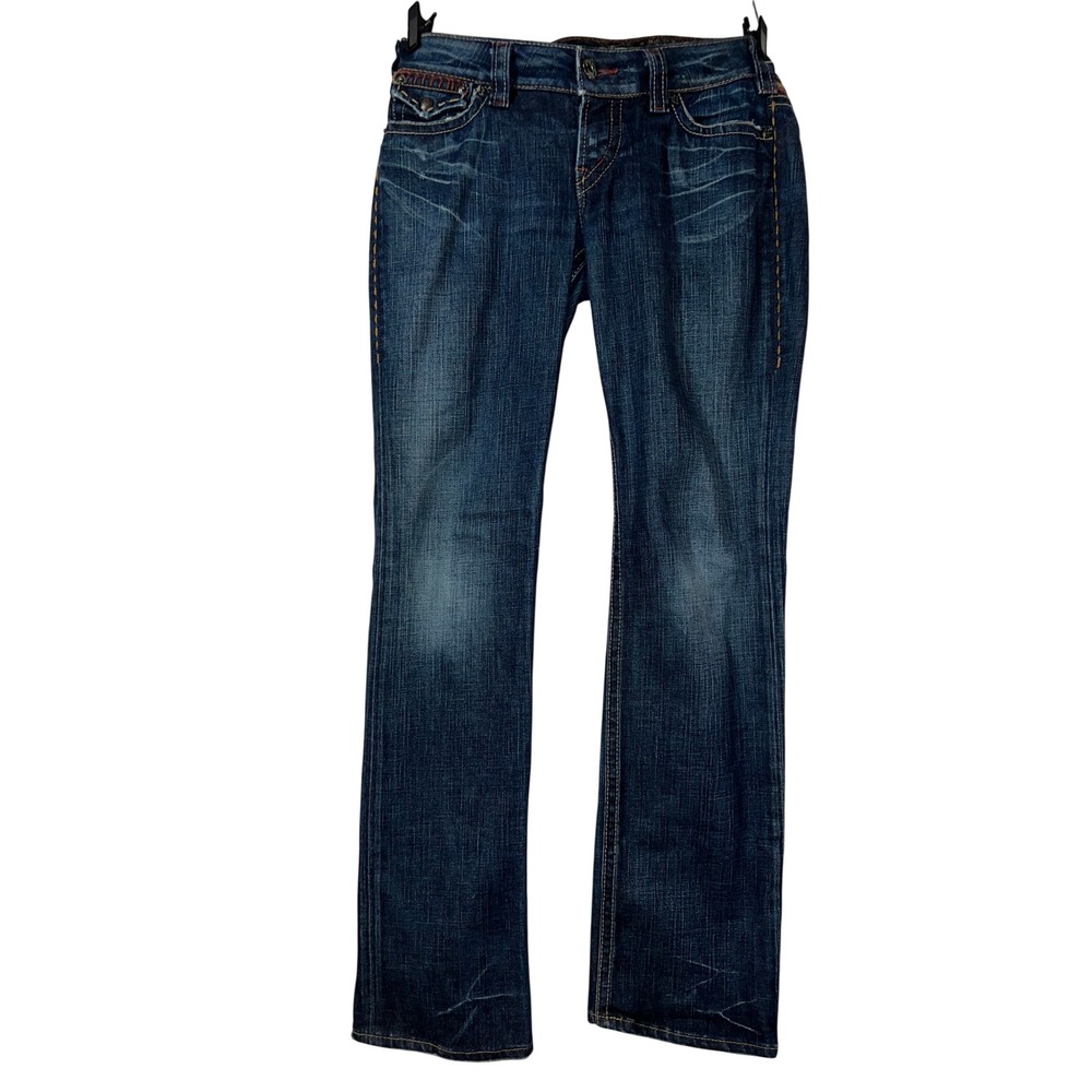1921 Western Glove Works Womens Dark Wash Bootcut Jeans Flap Pocket Size 30x32